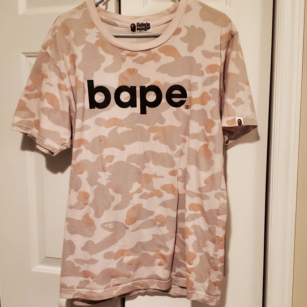 BAPE Womens Camo Tan Glow in the Dark oversized Tshirt